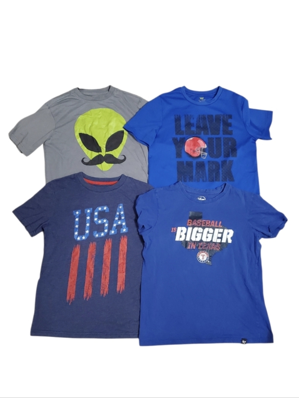 Tek Gear Boy Kids Short Sleeve Graphic Tee Shirt 4 PC Bundle Lot 10/12